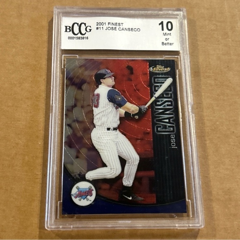 2001 Topps Finest Jose Canseco Card Beckett 10